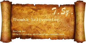 Thomka Szilveszter névjegykártya